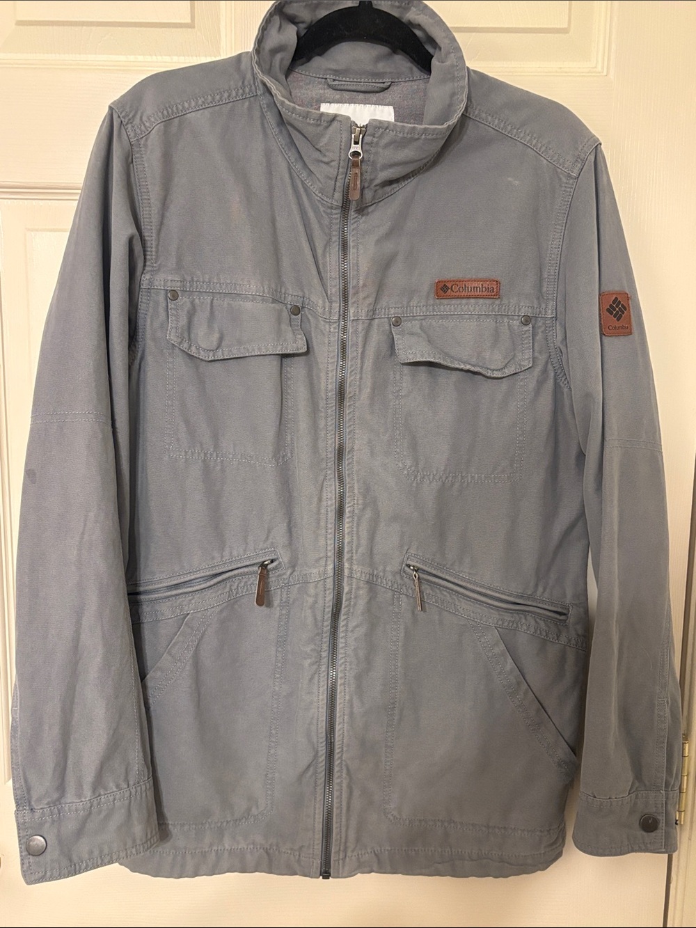 Columbia Gray Men's Badger Ridge  Zip-Front 100% Cotton Jacket Small